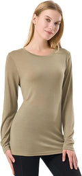 100% Merino Wool Base Layer Women Soft Thermal Long Sleeve Everyday Shirt | 17.5mic Soft, Comfort for Travel, Hiking, Odor-Resistant, Moisture Wicking, Warmth Versatile Layering, Everyday Wear