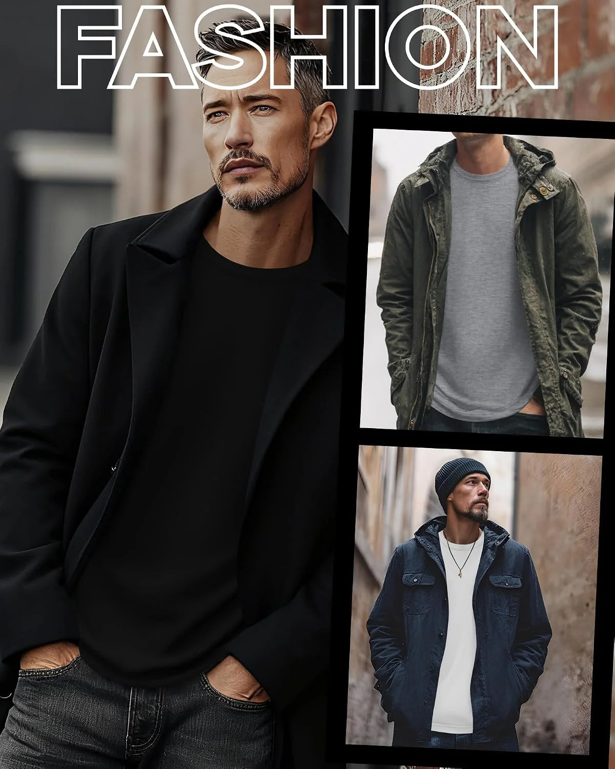 3 Pack Mens Long Sleeve Thermal Shirts Crew Neck Tops