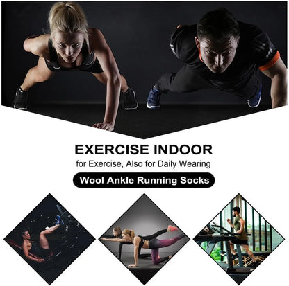 Busy Socks Merino Wool Compression Support Ankle Running Hiking Socks for Men Women, Soft Thick Cushion Tab Socks 3/6 Pairs