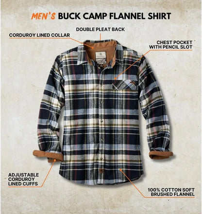 Legendary Whitetails Mens Flannel Long Sleeve Button Down 100% Cotton Shirt