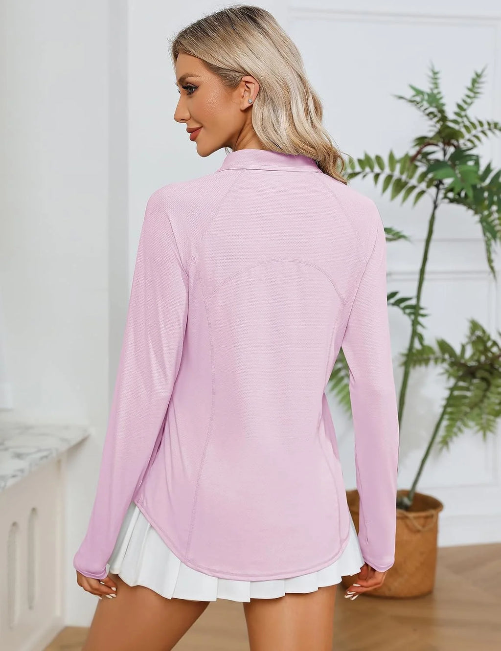 LOMON Women Long Sleeve Shirts Sun Protection 1/4 Zip Summer Quick Dry Hiking Shirts Quarter Zip Pullover for Women