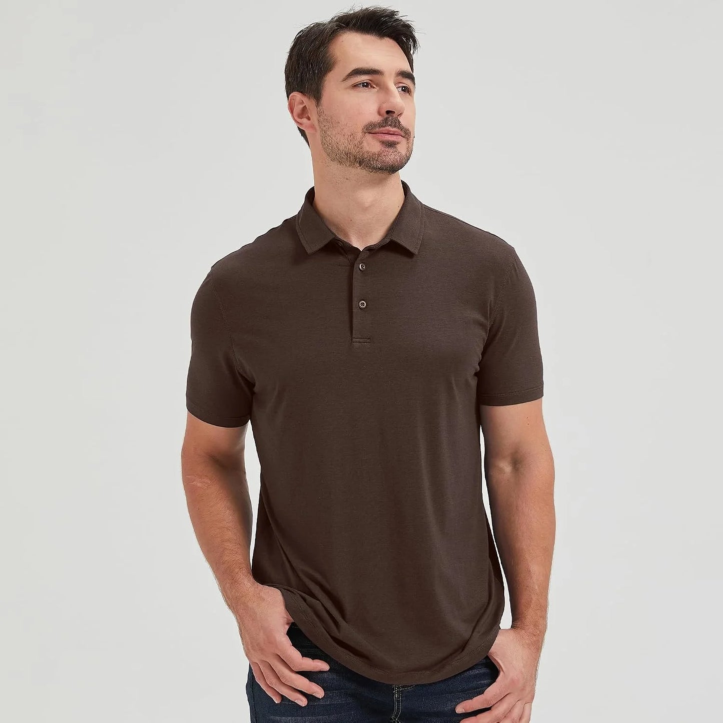 netdraw Men's Ultra Soft Bamboo Viscose Polo Curved Hem S-3XL