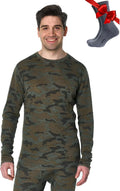 100% Merino Wool Base Layer Mens - Long Sleeve Thermal Shirts with Socks