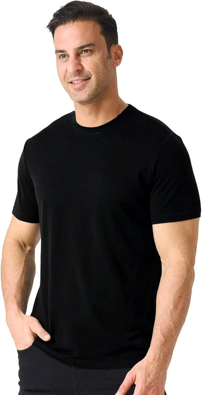 Merino Protect 100% Merino Wool T Shirts for Men Odor Resistance Base Layer Hiking Travel T-Shirt Soft Undershirt