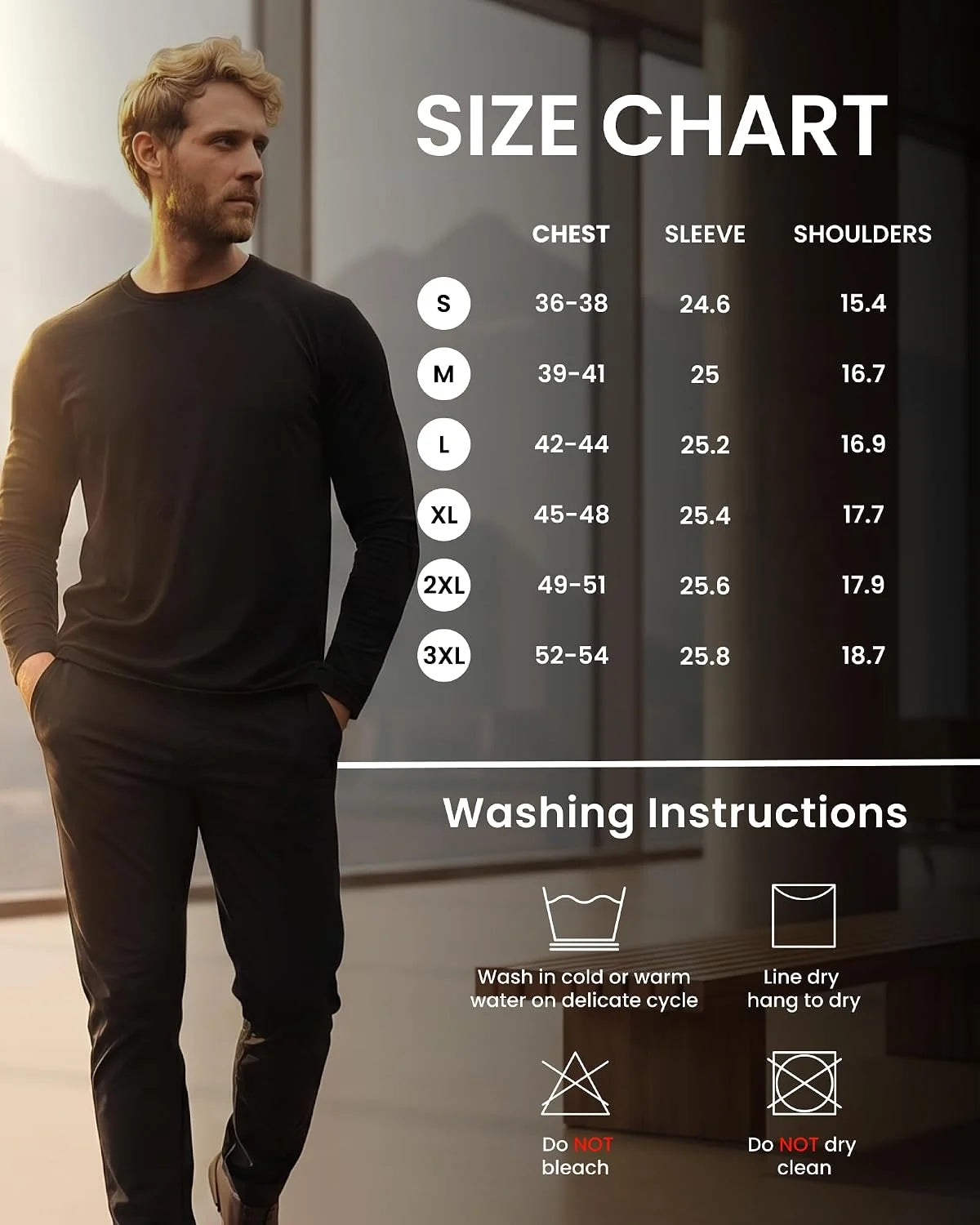 100% Merino Wool Base Layer Mens - Long Sleeve Thermal Shirts with Socks