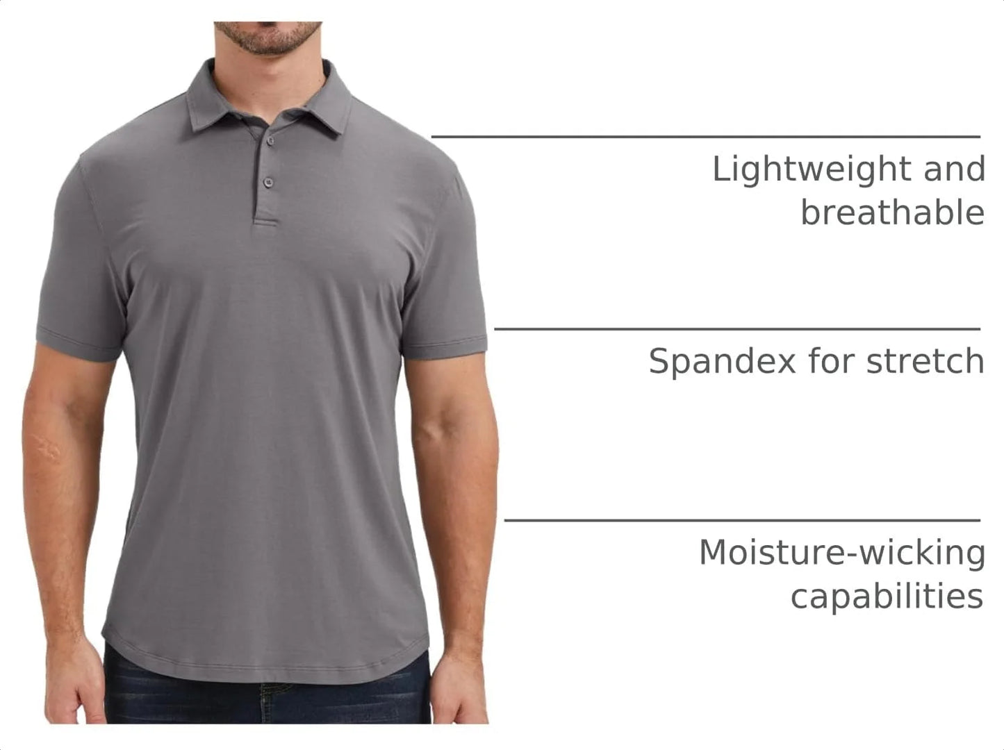 netdraw Men's Ultra Soft Bamboo Viscose Polo Curved Hem S-3XL