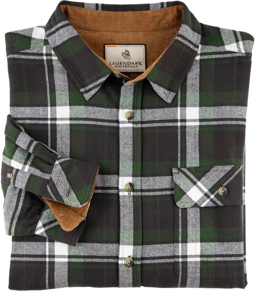 Legendary Whitetails Mens Flannel Long Sleeve Button Down 100% Cotton Shirt