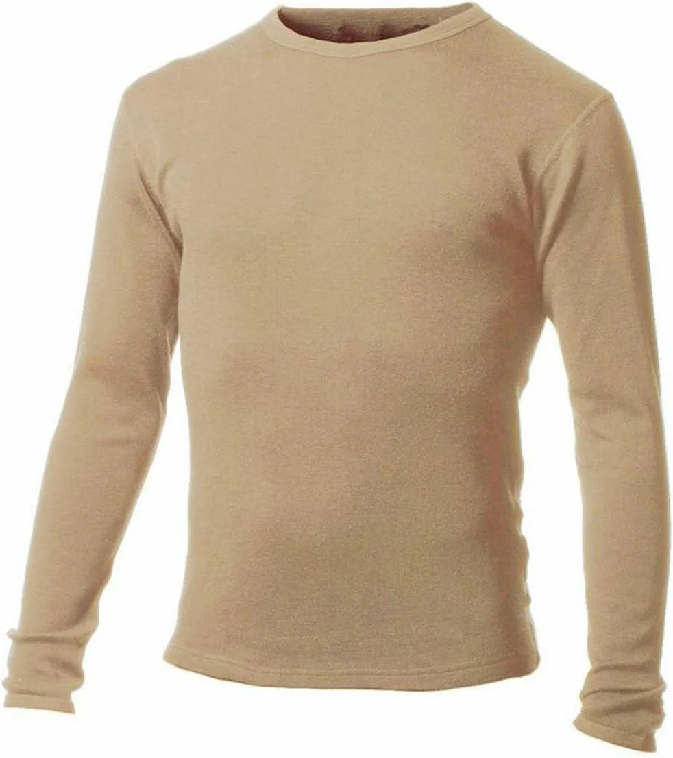 100% Merino Wool - Men's Long Sleeve Crew Shirt - Thermal Base Layer