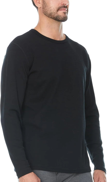100% Merino Wool - Men's Long Sleeve Crew Shirt - Thermal Base Layer