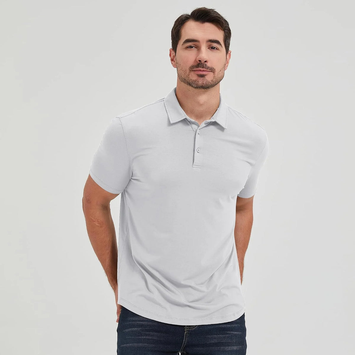 netdraw Men's Ultra Soft Bamboo Viscose Polo Curved Hem S-3XL