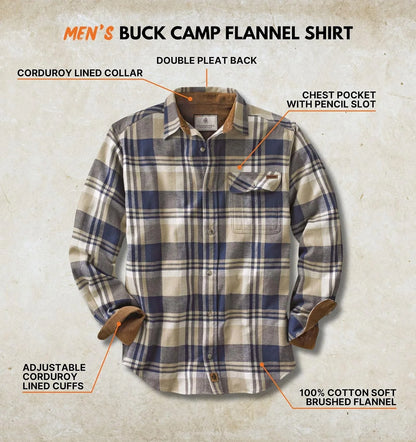 Legendary Whitetails Mens Flannel Long Sleeve Button Down 100% Cotton Shirt