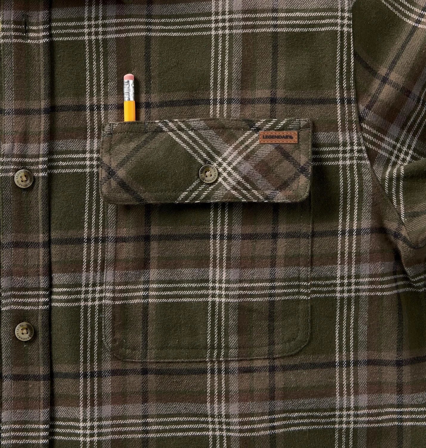 Legendary Whitetails Mens Flannel Long Sleeve Button Down 100% Cotton Shirt