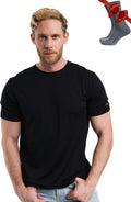 100% Merino Wool T-Shirt Men - Base Layer Top Undershirt with Hiking Socks