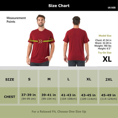 Merino Protect 100% Merino Wool T Shirts for Men Odor Resistance Base Layer Hiking Travel T-Shirt Soft Undershirt