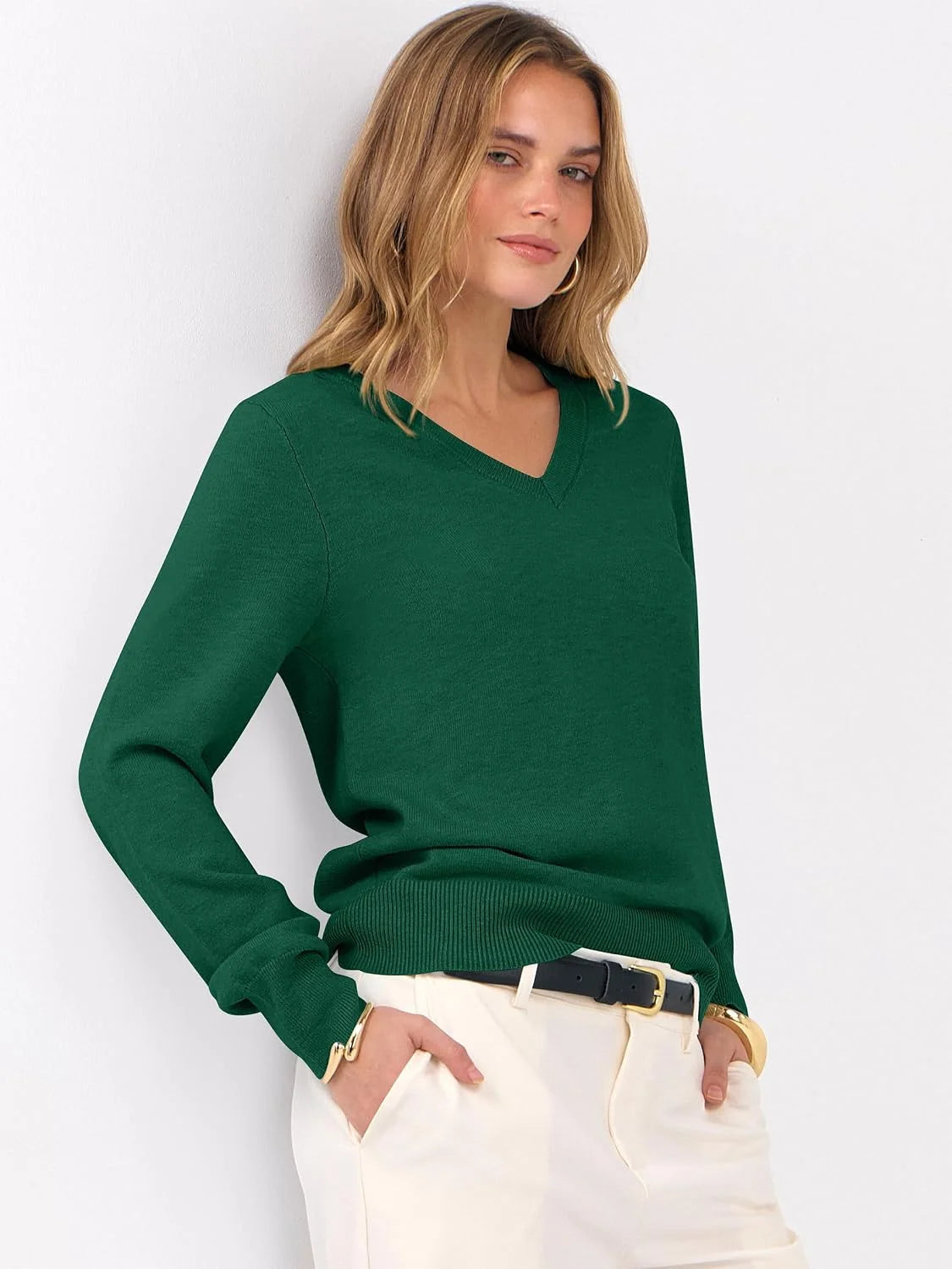 ANRABESS Women’s Fall Long Sleeve V Neck Light Sweaters