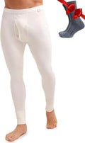 100% Merino Wool Base Layer Mens Pants - Thermal Underwear Long Johns