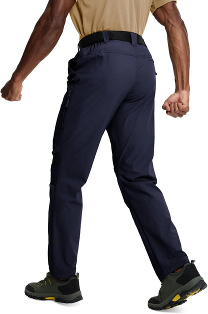 Mens Hiking Pants Lightweight Cargo Work Tactical Nylon Stretch Waterproof Quick Dry Fishing Travel Outdoor 6 Pockets