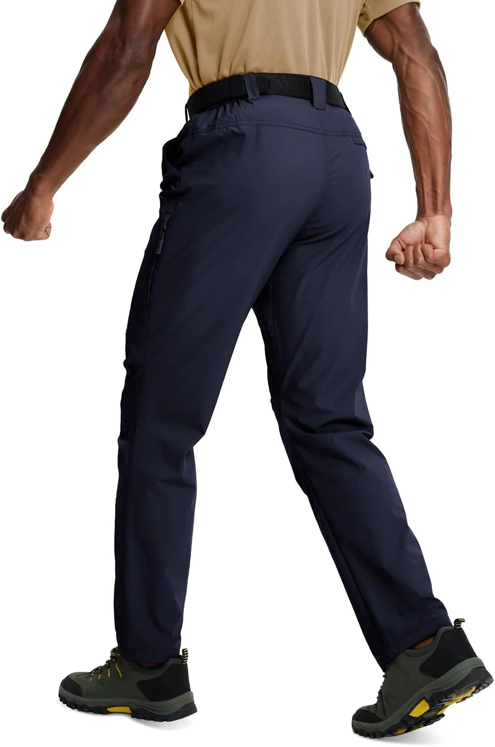 Mens Hiking Pants Lightweight Cargo Work Tactical Nylon Stretch Waterproof Quick Dry Fishing Travel Outdoor 6 Pockets
