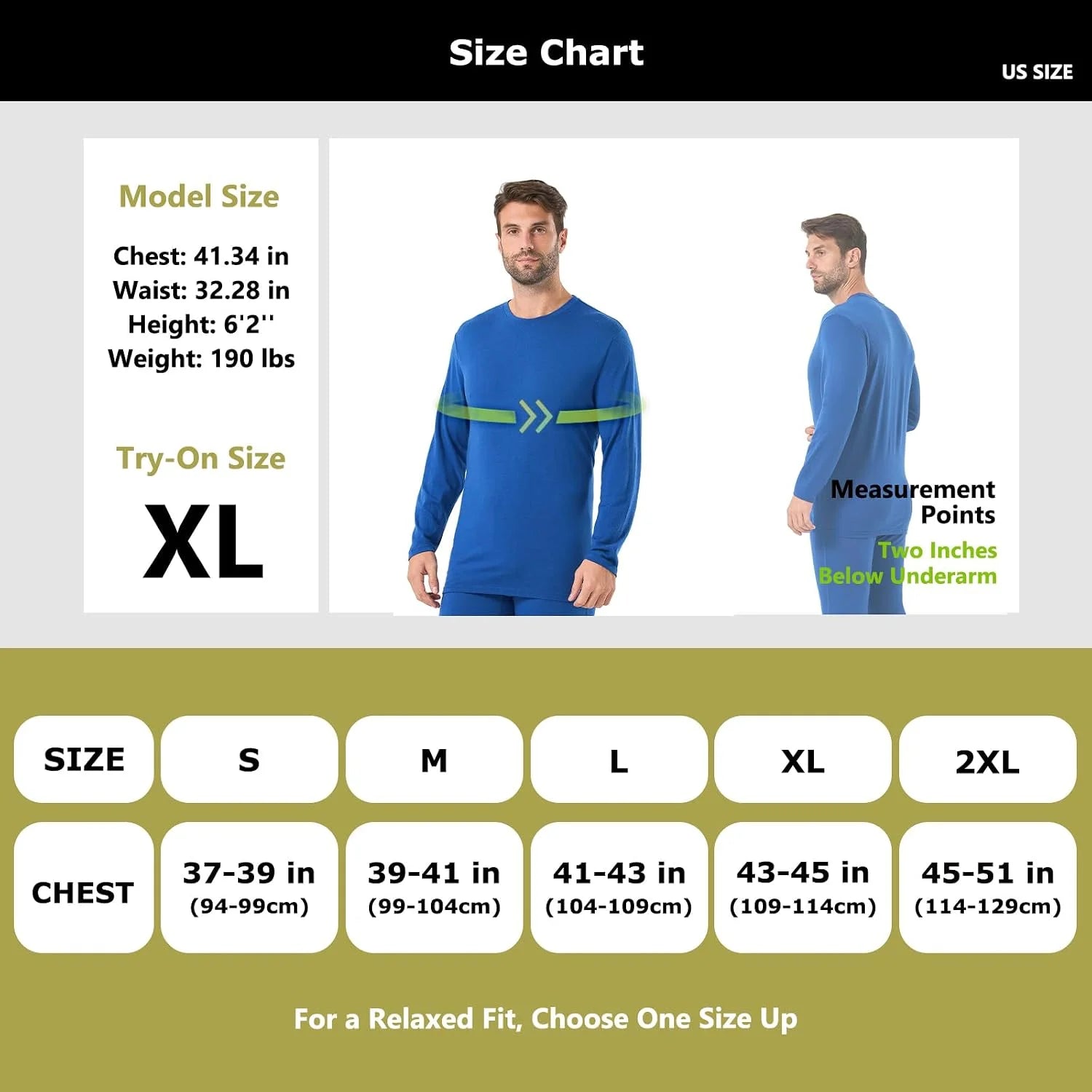 100% Merino Wool Base Layer for Men Long Sleeve Crew Neck Thermal Shirt