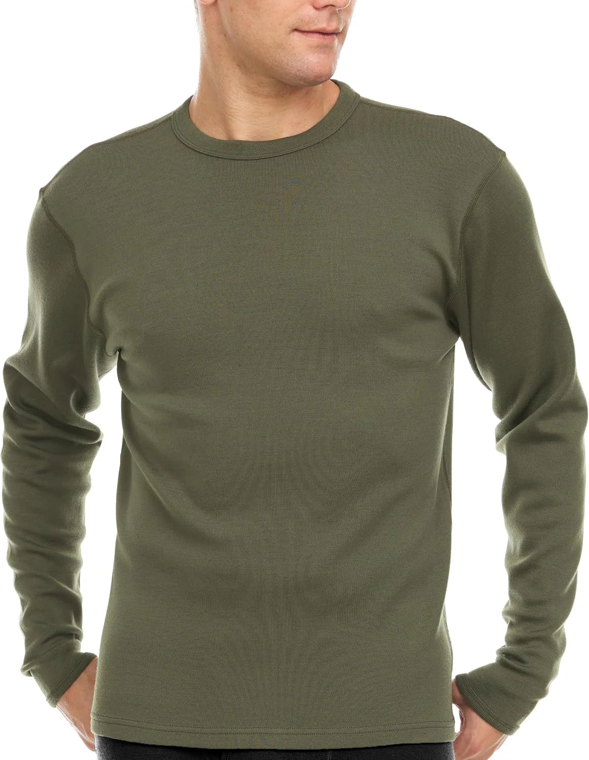 100% Merino Wool - Men's Long Sleeve Crew Shirt - Thermal Base Layer