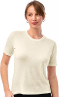 100% Merino Wool Shirt Women - Short Sleeve Tee Base Layer Top Undershirt