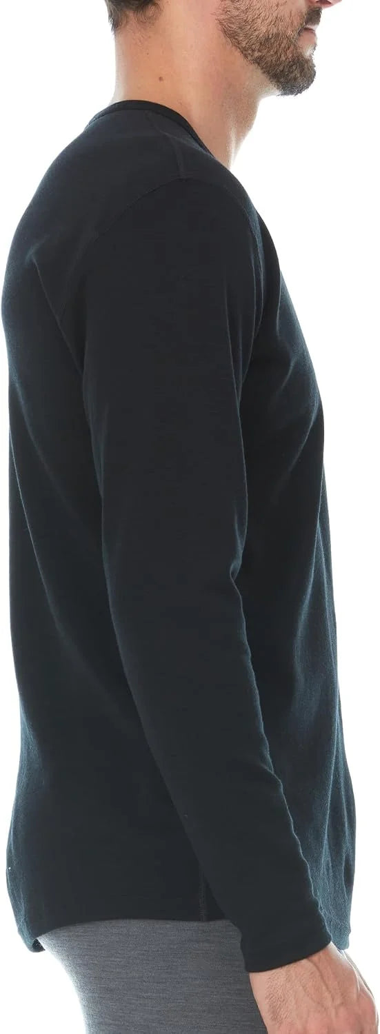 100% Merino Wool - Men's Long Sleeve Crew Shirt - Thermal Base Layer