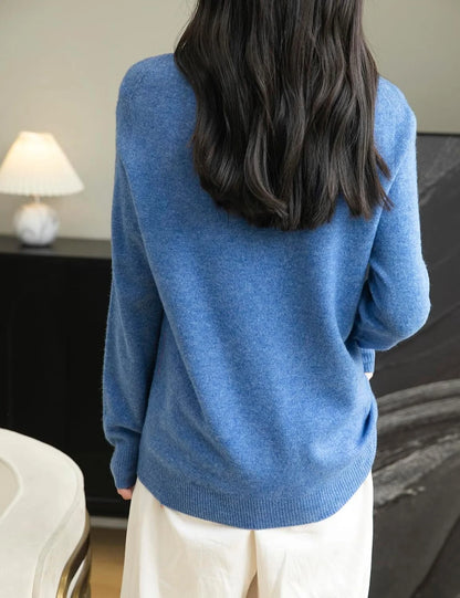 Chanyarn Women's 100% Merino Wool 2025 Fall Winter First-Line Ready to Wear Long Sleeve Seamless Knit Crewneck Sweater