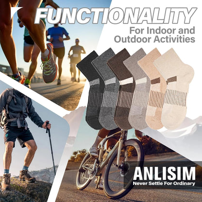 Anlisim Merino Wool Ankle Running Hiking Socks for Women and Men