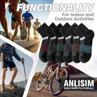 Anlisim Merino Wool Ankle Running Hiking Socks for Women and Men
