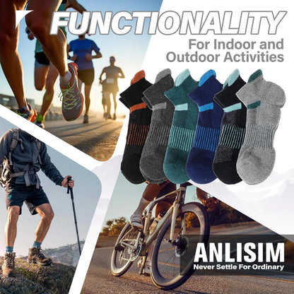 Anlisim Merino Wool Ankle Running Hiking Socks for Women and Men