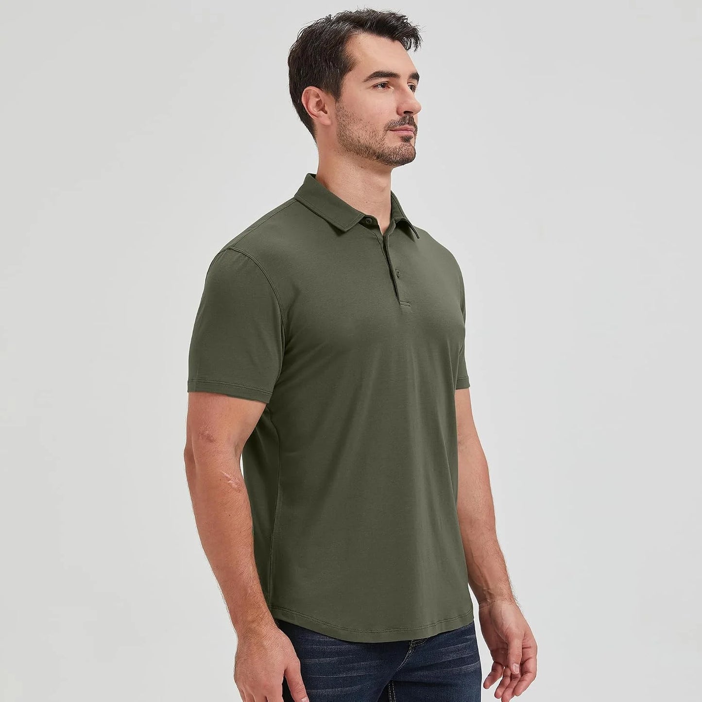 netdraw Men's Ultra Soft Bamboo Viscose Polo Curved Hem S-3XL