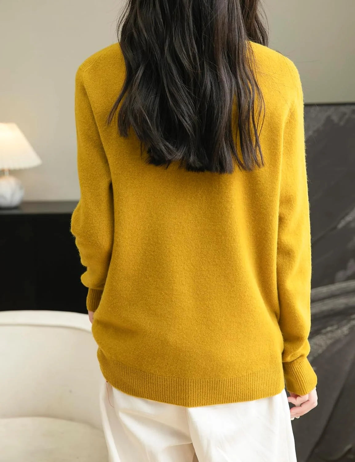 Chanyarn Women's 100% Merino Wool 2025 Fall Winter First-Line Ready to Wear Long Sleeve Seamless Knit Crewneck Sweater