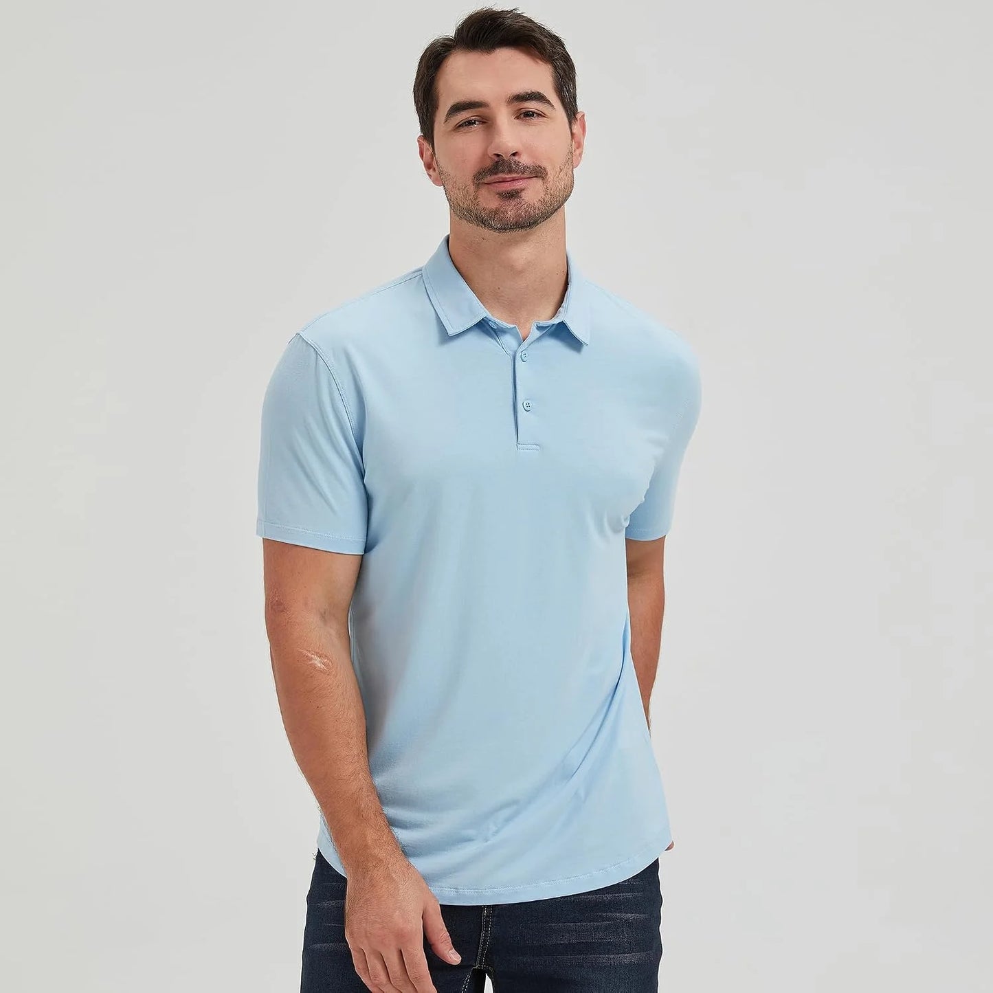 netdraw Men's Ultra Soft Bamboo Viscose Polo Curved Hem S-3XL
