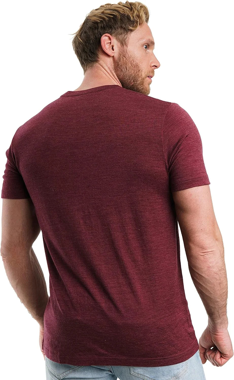 100% Merino Wool T-Shirt Men - Base Layer Top Undershirt with Hiking Socks