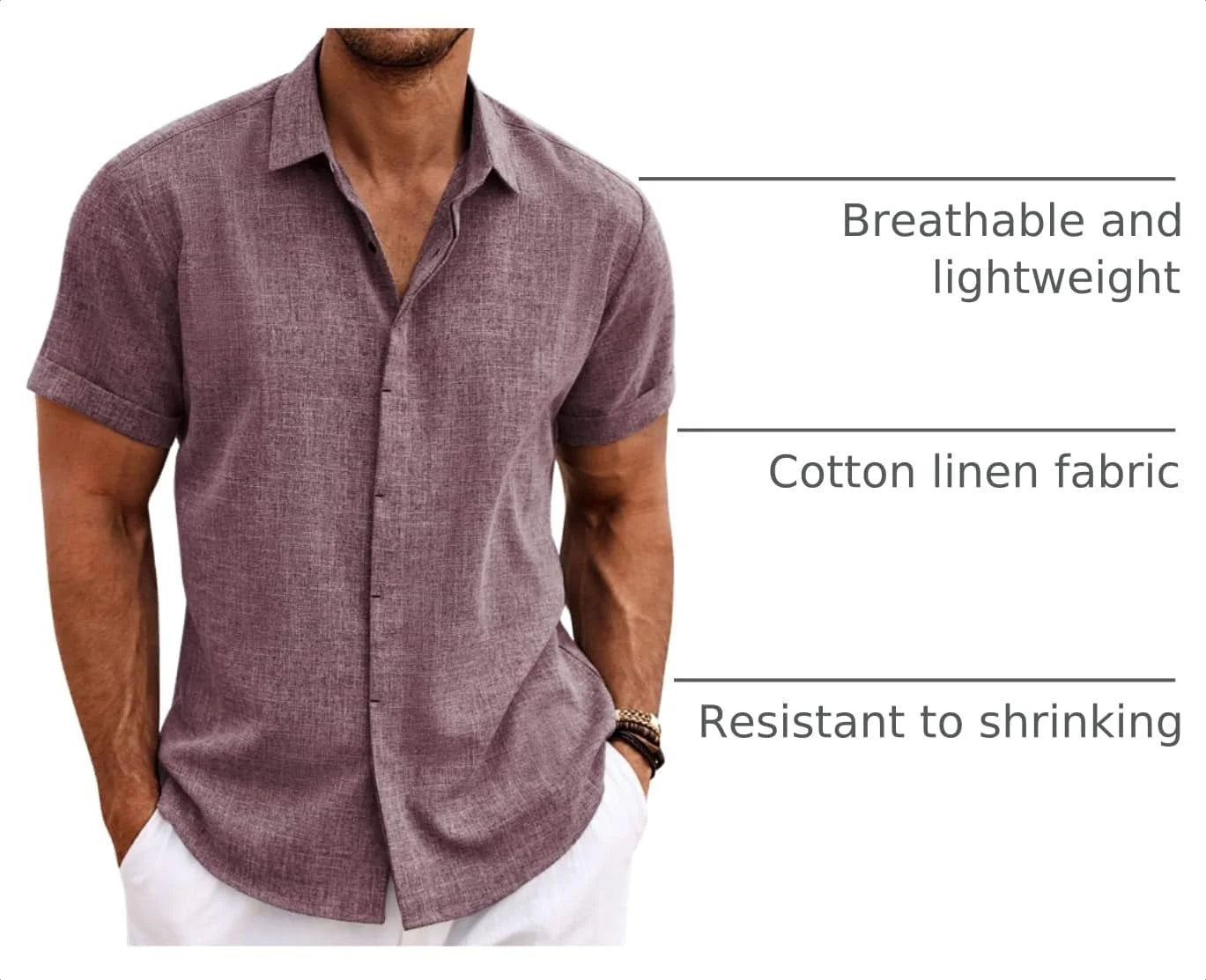 COOFANDY Men's Linen Shirts Short Sleeve Casual Shirts Button Down Shirt for Men Beach Summer Wedding Shirt
