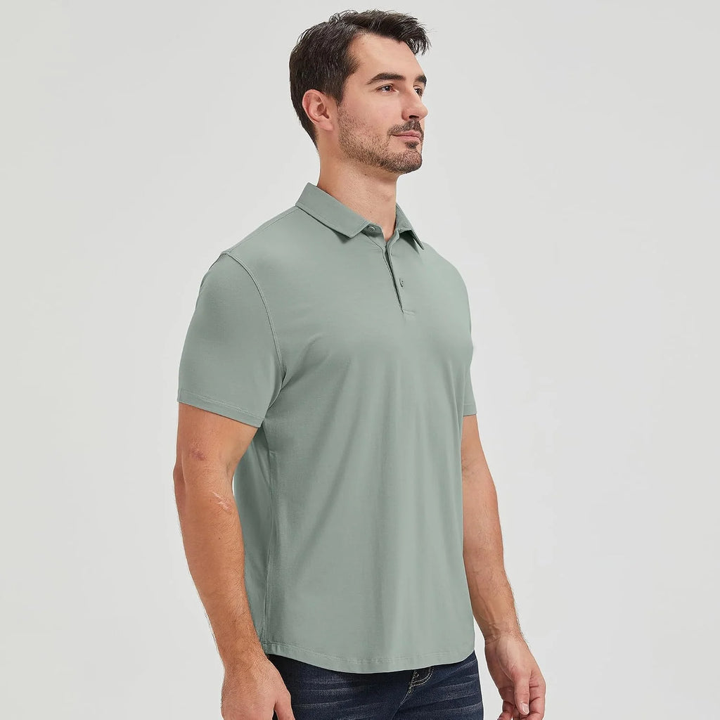 netdraw Men's Ultra Soft Bamboo Viscose Polo Curved Hem S-3XL