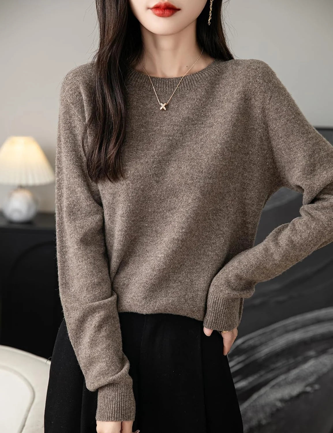 Chanyarn Women's 100% Merino Wool 2025 Fall Winter First-Line Ready to Wear Long Sleeve Seamless Knit Crewneck Sweater