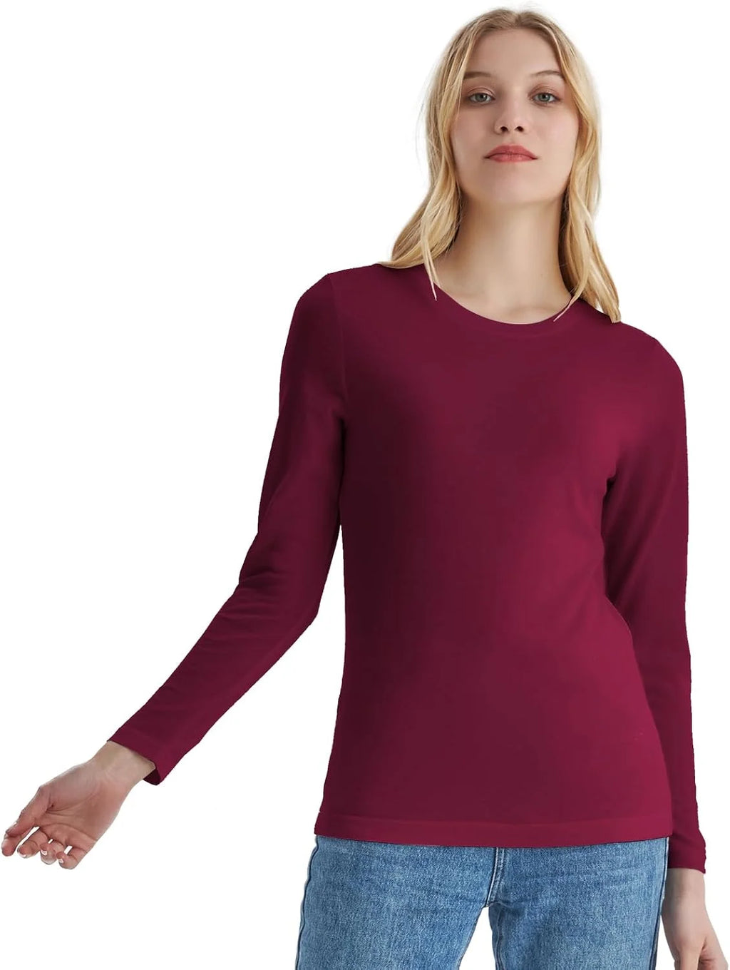 100% Merino Wool Base Layer Women Soft Thermal Long Sleeve Everyday Shirt | 17.5mic Soft, Comfort for Travel, Hiking, Odor-Resistant, Moisture Wicking, Warmth Versatile Layering, Everyday Wear