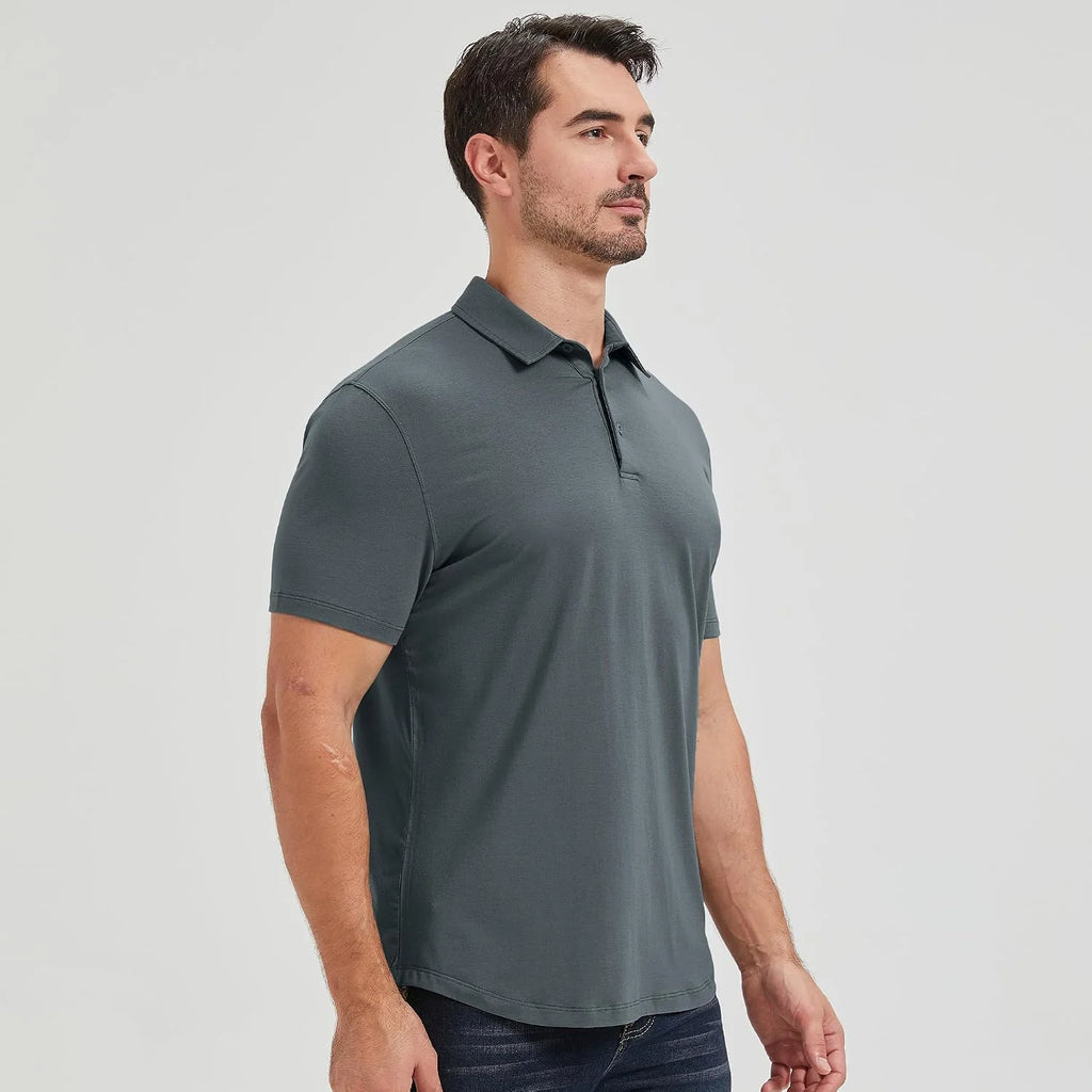 netdraw Men's Ultra Soft Bamboo Viscose Polo Curved Hem S-3XL