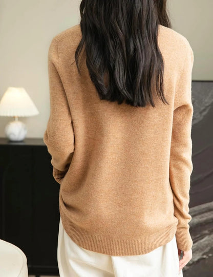 Chanyarn Women's 100% Merino Wool 2025 Fall Winter First-Line Ready to Wear Long Sleeve Seamless Knit Crewneck Sweater