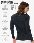 100% Merino Wool Base Layer Women - Thermal Merino Wool Shirt Women