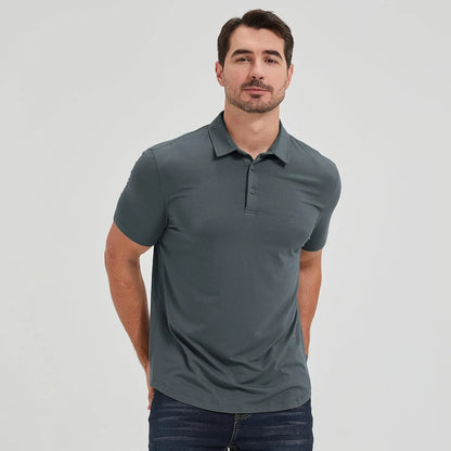 netdraw Men's Ultra Soft Bamboo Viscose Polo Curved Hem S-3XL