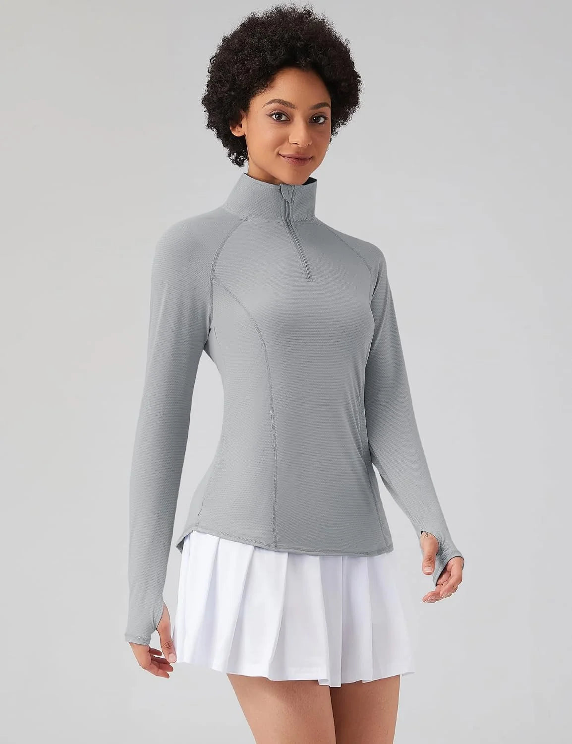 LOMON Women Long Sleeve Shirts Sun Protection 1/4 Zip Summer Quick Dry Hiking Shirts Quarter Zip Pullover for Women