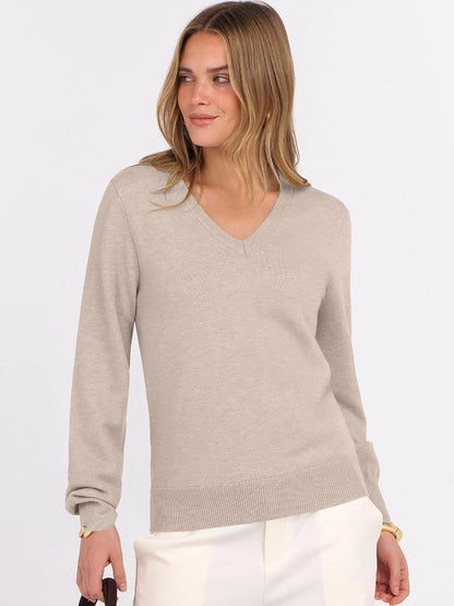 ANRABESS Women’s Fall Long Sleeve V Neck Light Sweaters