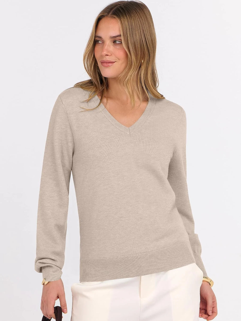 ANRABESS Women’s Fall Long Sleeve V Neck Light Sweaters