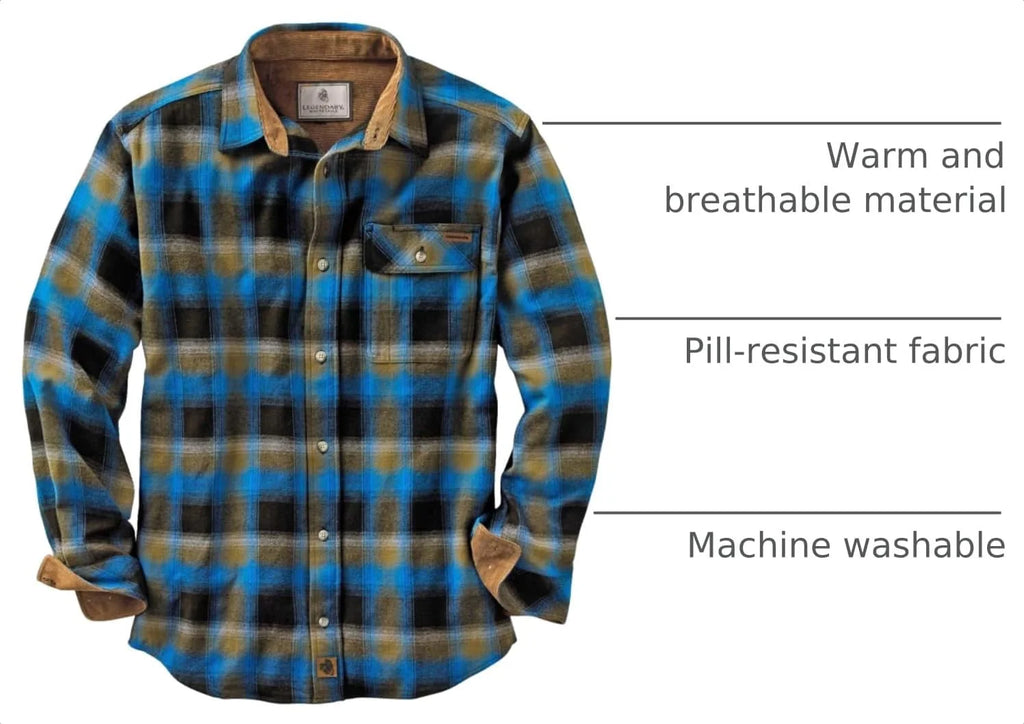 Legendary Whitetails Mens Flannel Long Sleeve Button Down 100% Cotton Shirt