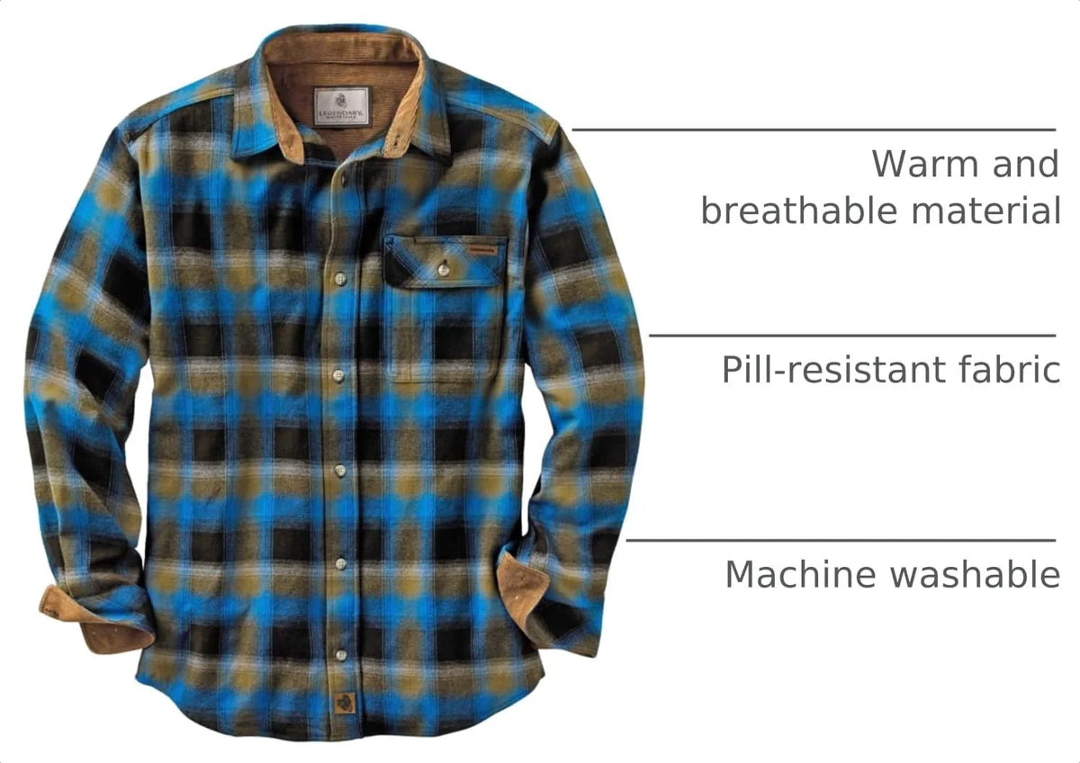 Legendary Whitetails Mens Flannel Long Sleeve Button Down 100% Cotton Shirt
