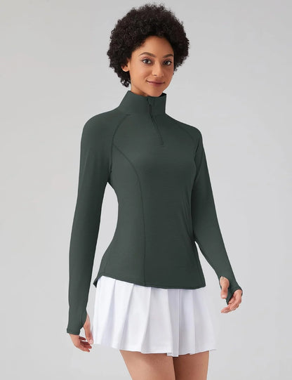 LOMON Women Long Sleeve Shirts Sun Protection 1/4 Zip Summer Quick Dry Hiking Shirts Quarter Zip Pullover for Women