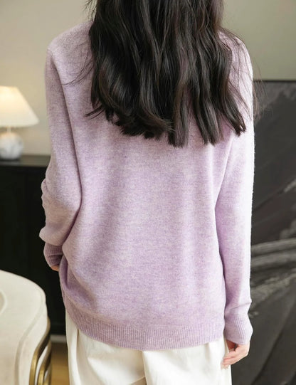 Chanyarn Women's 100% Merino Wool 2025 Fall Winter First-Line Ready to Wear Long Sleeve Seamless Knit Crewneck Sweater
