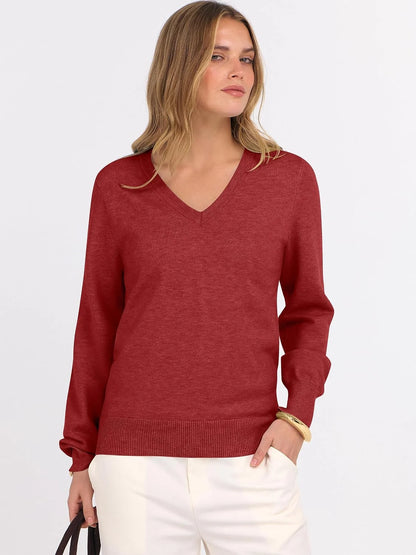 ANRABESS Women’s Fall Long Sleeve V Neck Light Sweaters